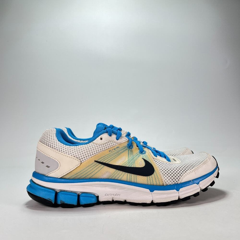 Nike Air Pegasus+ 28 White Varsity Blue Lace Up Running Shoes Women's Size 8